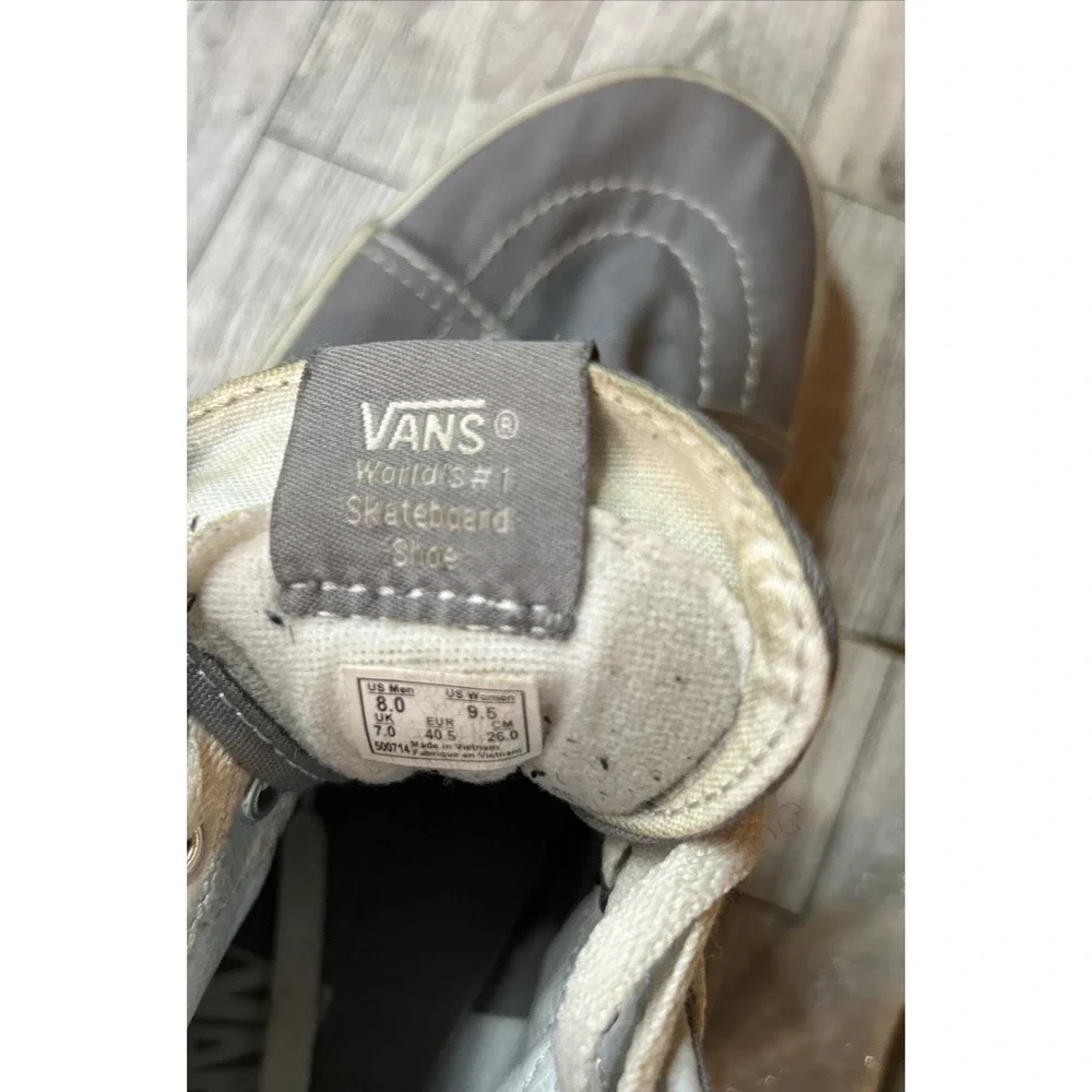 Vans Off The Wall‎ Gray High-Top Sneakers  Skate Shoes  Mens 8.0 Women's 9.5